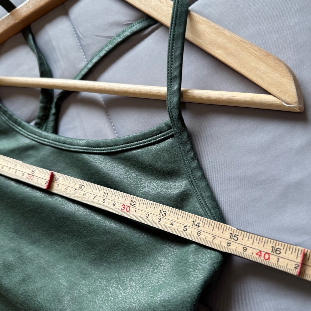 OFFLINE by Aerie Sports Bra Womens Large Green Excellent Crackle Metallic Top - Picture 6 of 7